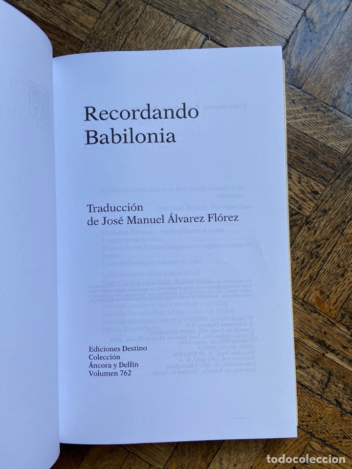 Libros de segunda mano: Recordando Babilonia - David Malouf - Destino (1993) - Foto 3