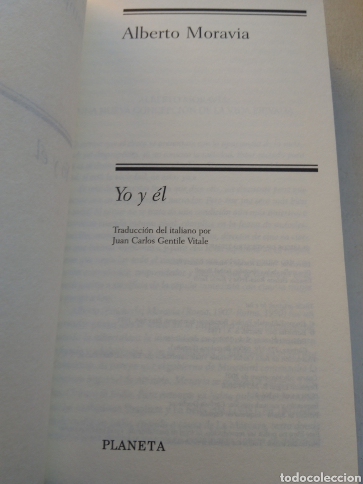 Libros de segunda mano: YO Y &Eacute;L/ALBERTO MORAVIA - Foto 2