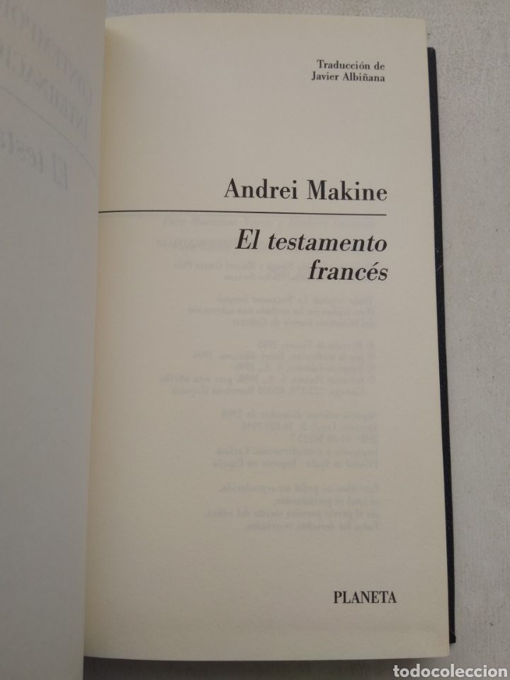 Libros de segunda mano: EL TESTAMENTO FRANC&Eacute;S/ANDREI MAKINE - Foto 2