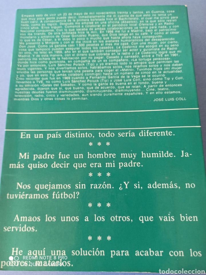 Libros de segunda mano: Jos&eacute; Luis Coll. Cosas m&iacute;as - Foto 3