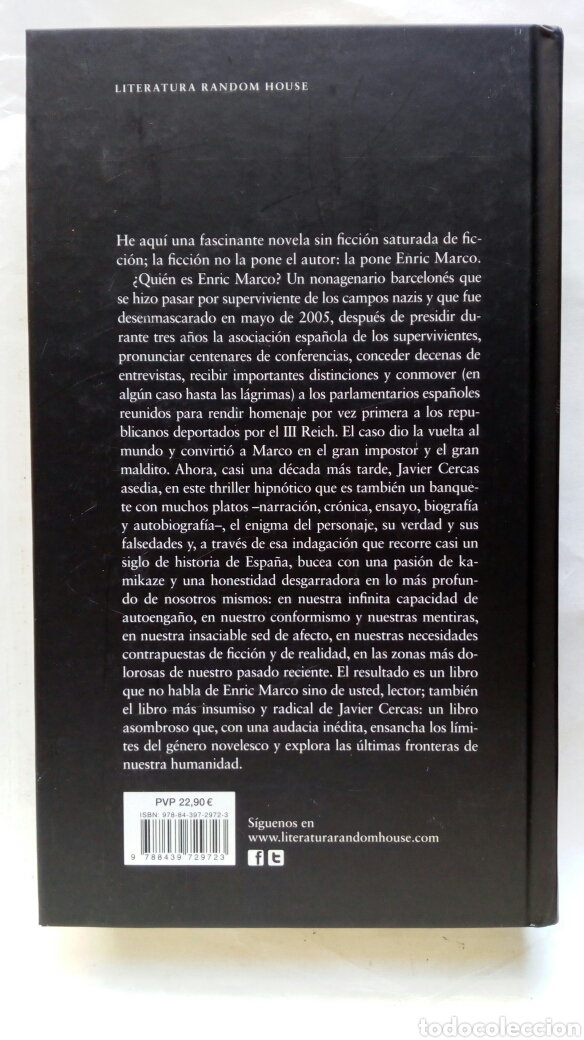 Libros de segunda mano: El impostor. Javier Cercas. - Foto 2