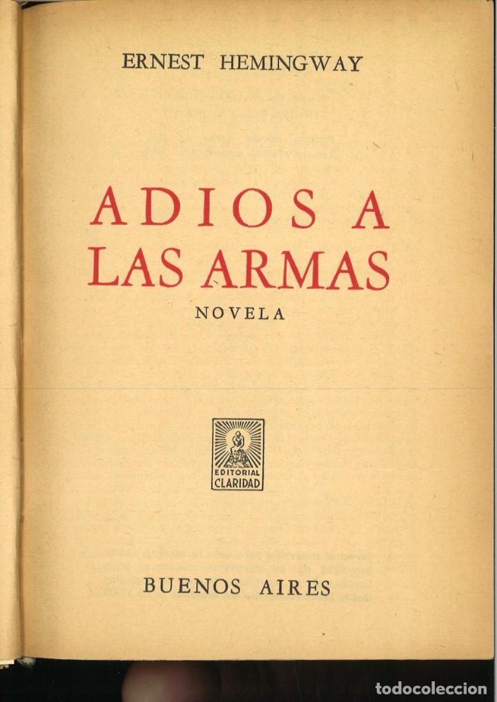 Libros de segunda mano: ADIOS A LAS ARMAS. Ernest Hemingway - Foto 2