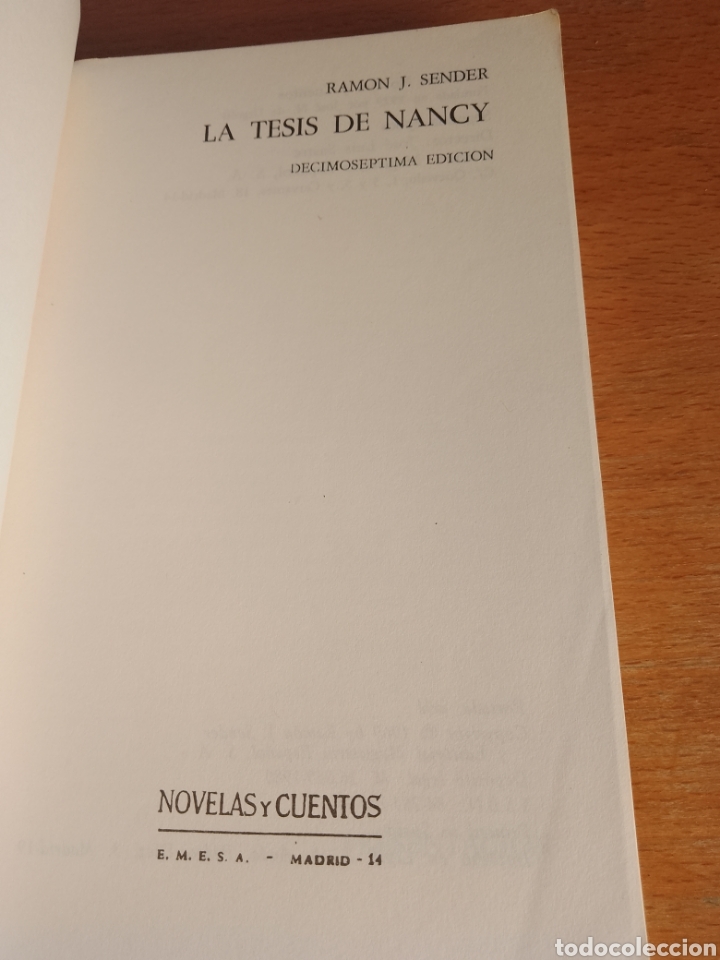 Libros de segunda mano: LA TESIS DE NANCY. RAMON J. SENDER - Foto 3