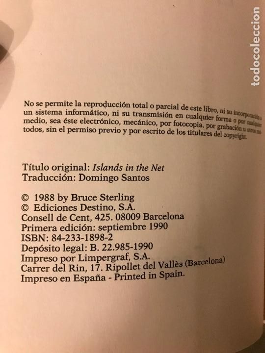 Libros de segunda mano: Islas en la red. Bruce Serling. - Foto 3