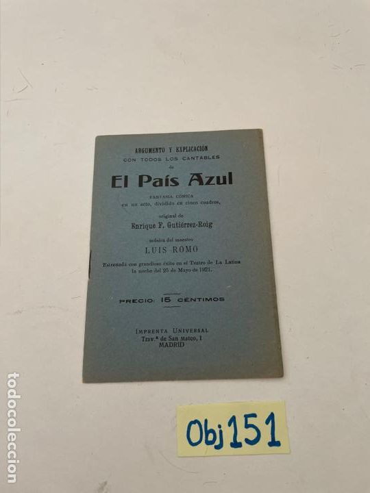 Libros de segunda mano: El pa&iacute;s azul - Foto 1