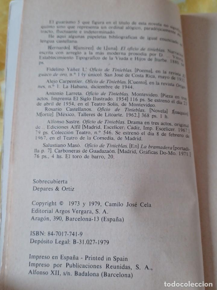 Libros de segunda mano: Oficio de Tinieblas 5 de Camilo Jos&eacute; Cela - Foto 2
