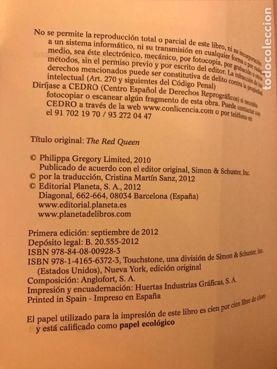 Libros de segunda mano: La reina roja. Philippa Gregory. - Foto 3