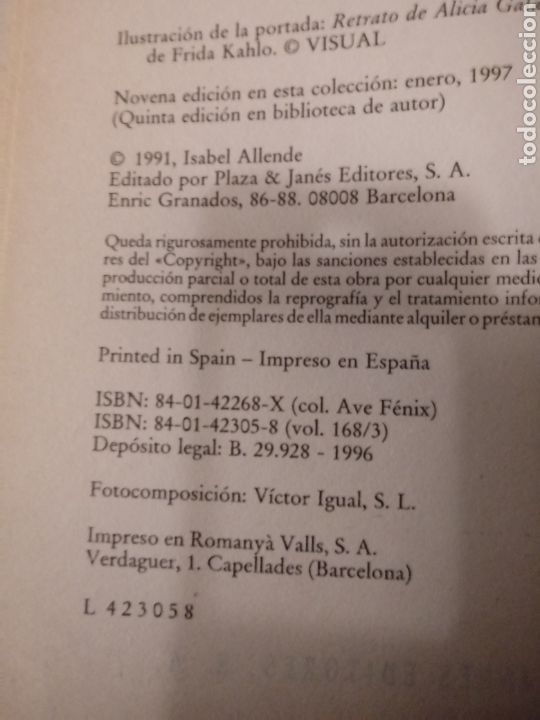Libros de segunda mano: Eva Luna de Isabel Allende - Foto 3