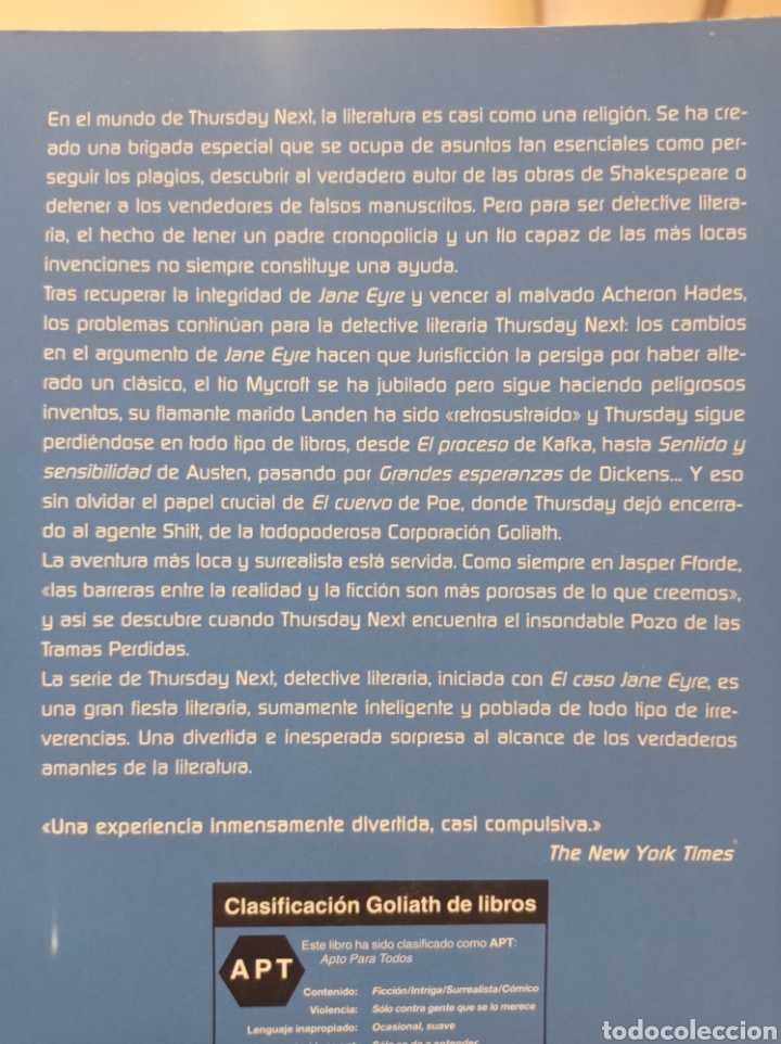 Libros de segunda mano: Perdida en un buen libro. Jasper fforde. - Foto 4