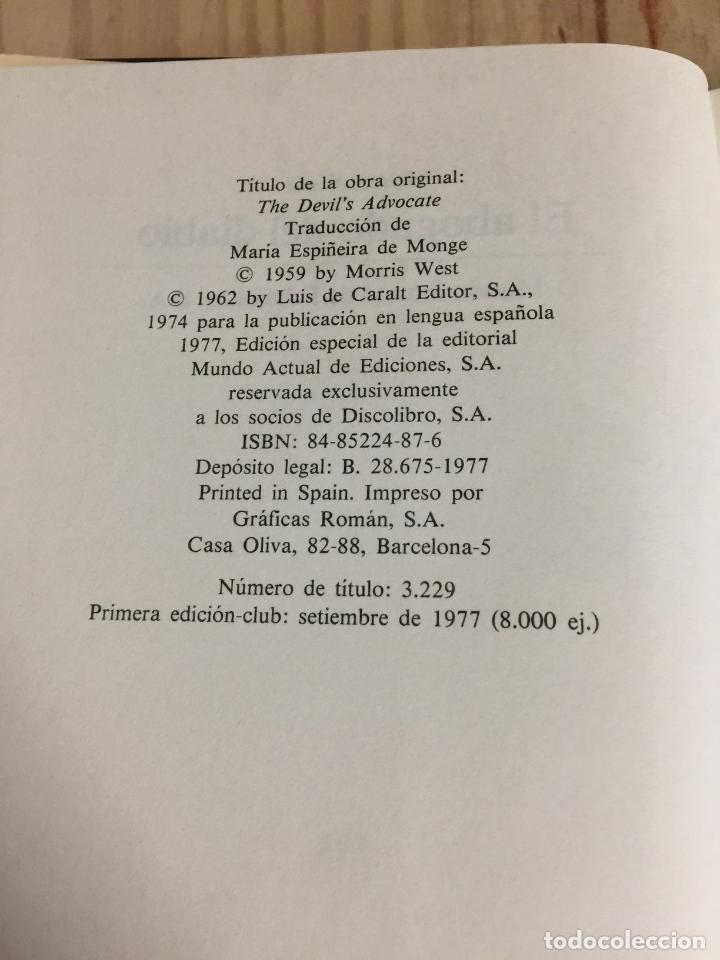 Libros de segunda mano: El abogado del diablo - Morris West - Foto 3