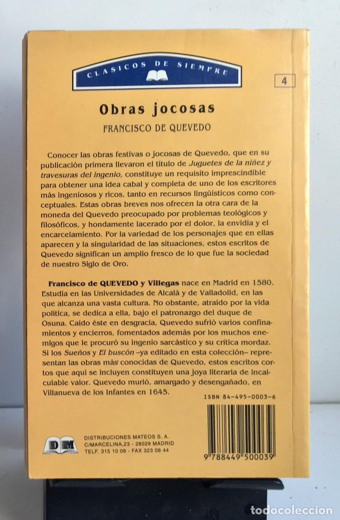 Libros de segunda mano: OBRAS JOCOSAS. Francisco De Quevedo - Foto 2