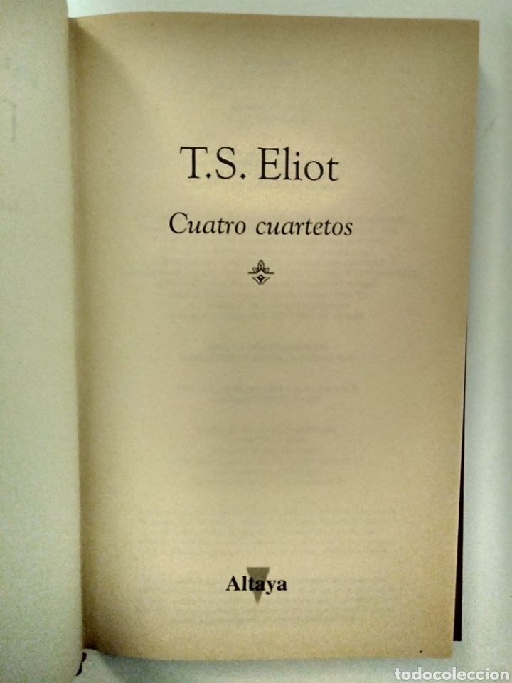 Libros de segunda mano: T. S. Eliot. Cuatro cuartetos - Foto 2