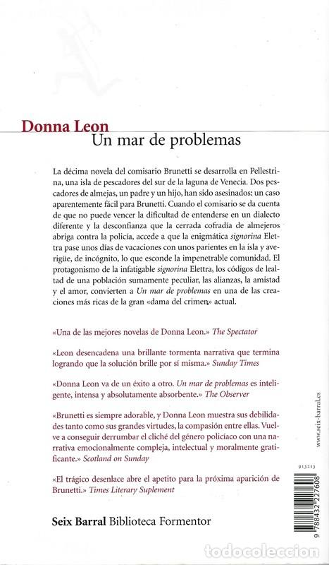 Libros de segunda mano: UN MAR DE PROBLEMAS DONNA LEON - Foto 2