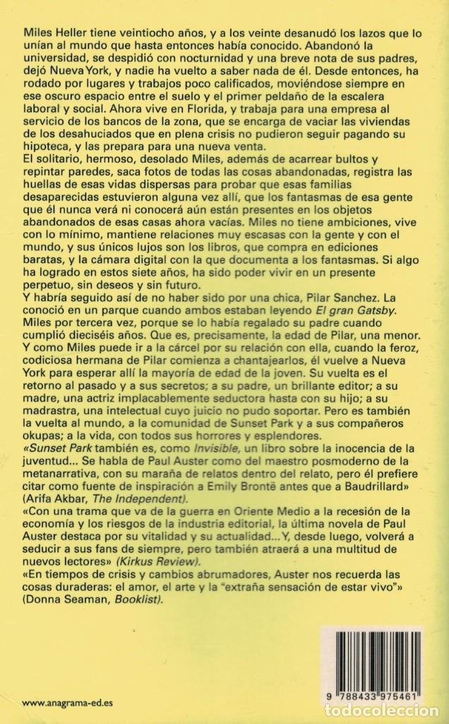 Libros de segunda mano: Paul Auster, Sunset Park - Foto 2