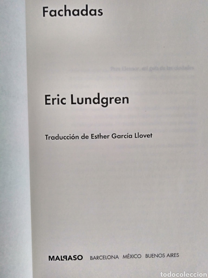 Libros de segunda mano: Fachadas / Eric Lundgren. Malpaso Ediciones - Foto 2