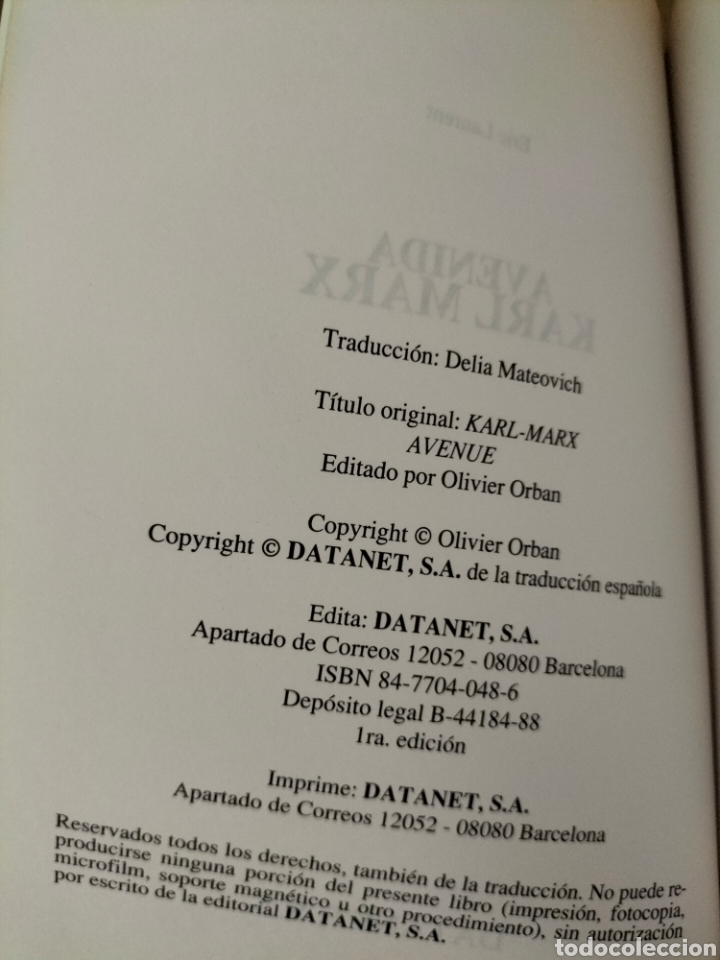 Libros de segunda mano: Avenida Karl Marx. Eric Laurent. Datanet. Libro - Foto 3
