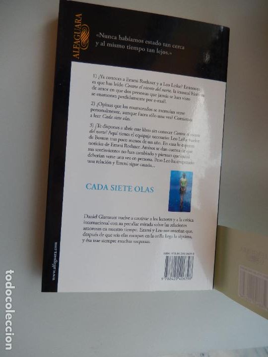 Libros de segunda mano: CADA SIETE OLAS - DANIEL GLATTAUER - ALFAGUARA 2010. - Foto 2