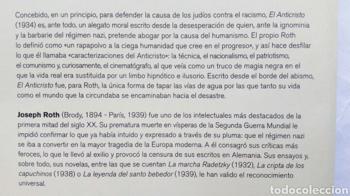 Libros de segunda mano: El Anticristo. Joseph Roth. - Foto 3