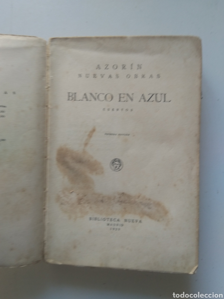 Libros de segunda mano: BLANCO EN AZUL (CUENTOS)/AZORIN - Foto 2