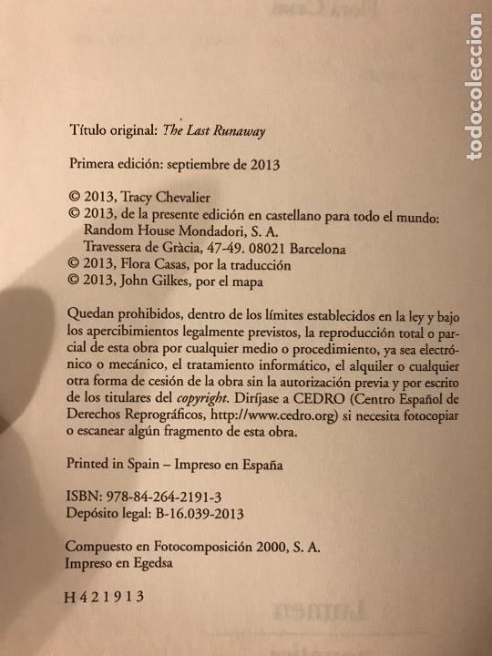 Libros de segunda mano: El &uacute;ltimo refugio. Tracy Chevalier. - Foto 3