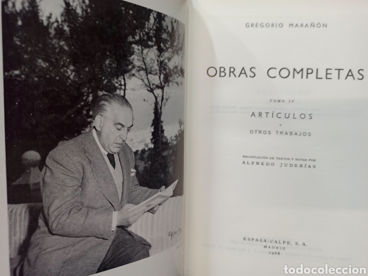 Libros de segunda mano: GREGORIO MARAÑON: OBRAS COMPLETAS, I, II, III, IV, V, VII y X. ESPASA CALPE, TELA EDITORIAL. - Foto 6 - 338860838