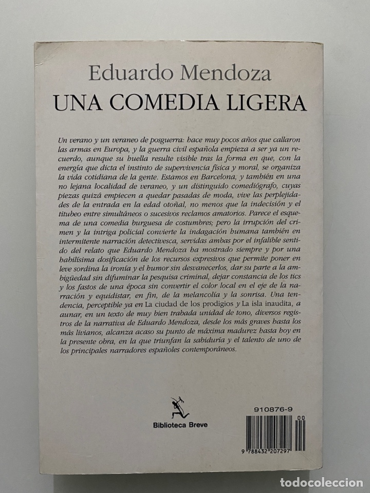 Libros de segunda mano: Una comedia ligera - MENDOZA, Eduardo - Foto 2