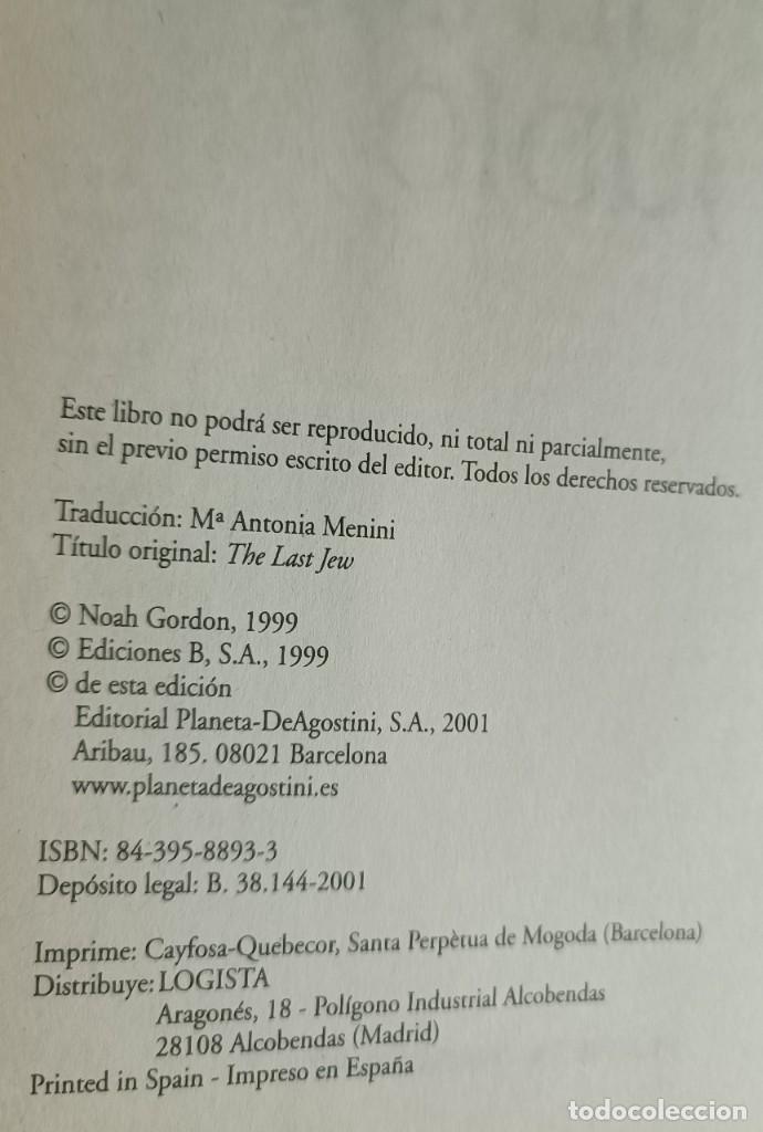 Libros de segunda mano: El &uacute;ltimo Jud&iacute;o NOAH GORDON - Foto 3