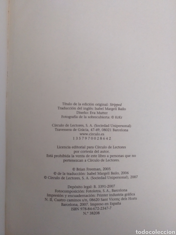 Libros de segunda mano: Venganza. Brian Freeman. C&iacute;rculo de lectores. Libro - Foto 6