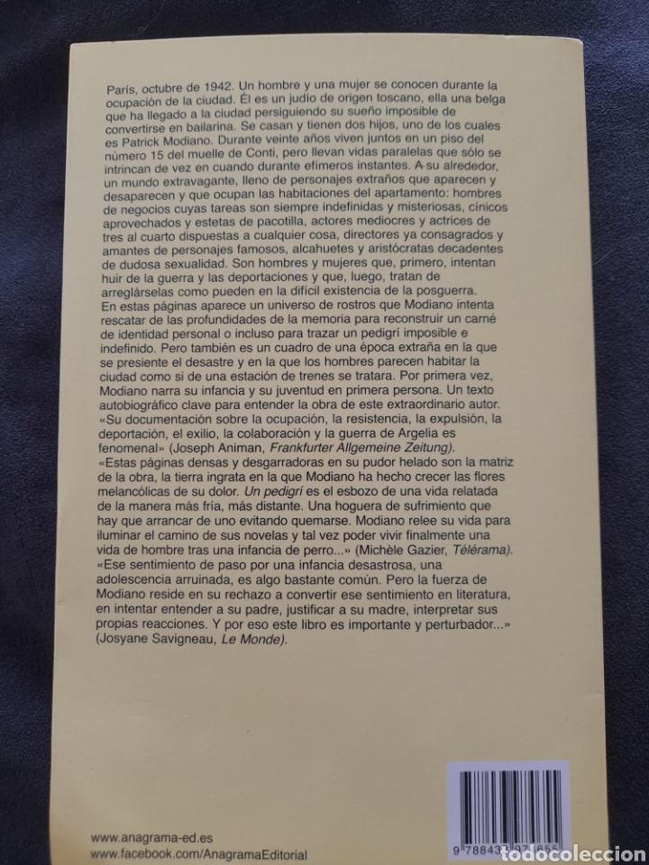 Libros de segunda mano: Un pedigr&iacute;. Patrick Modiano - Foto 2