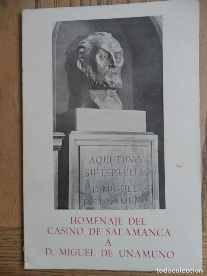 Libros de segunda mano: Homenaje del casino de Salamanca a D. Miguel de Unamuno. Salamanca.