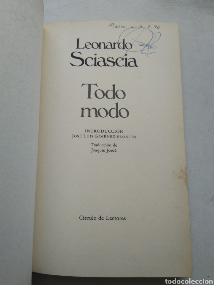 Libros de segunda mano: TODO MODO/LEONARDO SCIASCIA - Foto 2