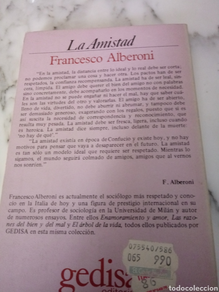 Libros de segunda mano: La Amistad de Francesco Alberoni - Foto 2