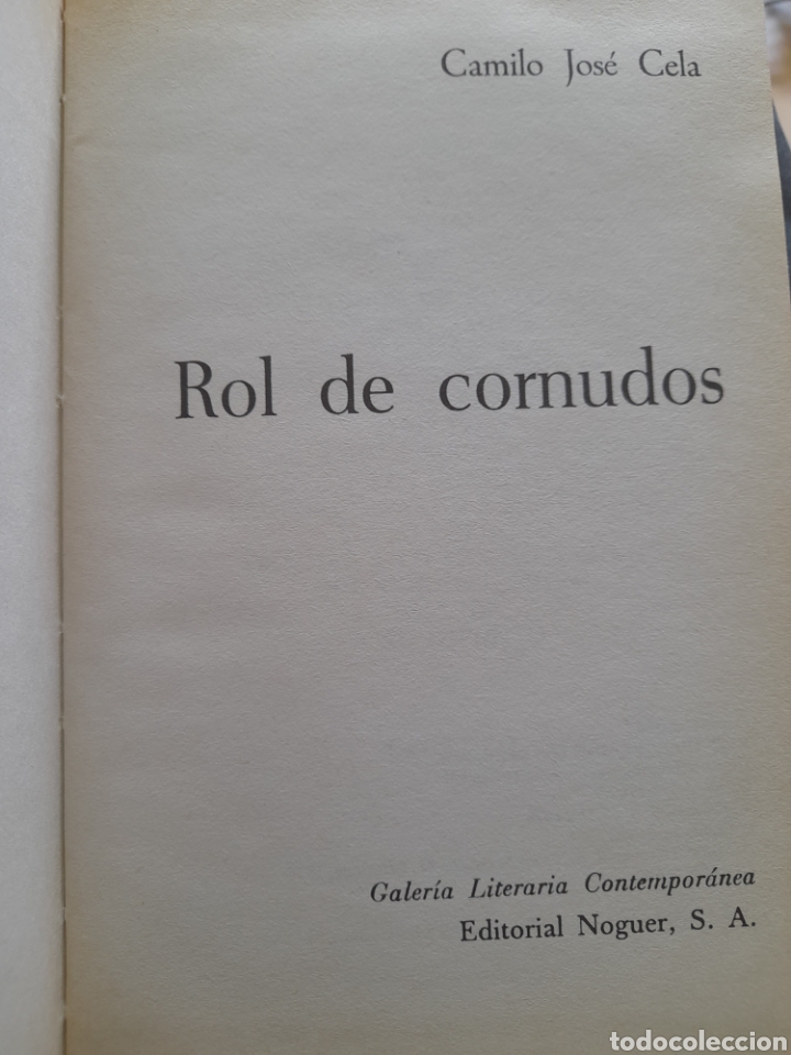 Libros de segunda mano: Rol de cornudos. Camilo Jos&eacute; Cela. - Foto 2