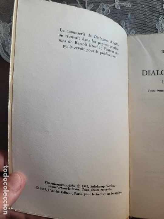 Libros de segunda mano: Dialogues dexil&eacute;s - BRECHT Bertolt - 1965 - Foto 3