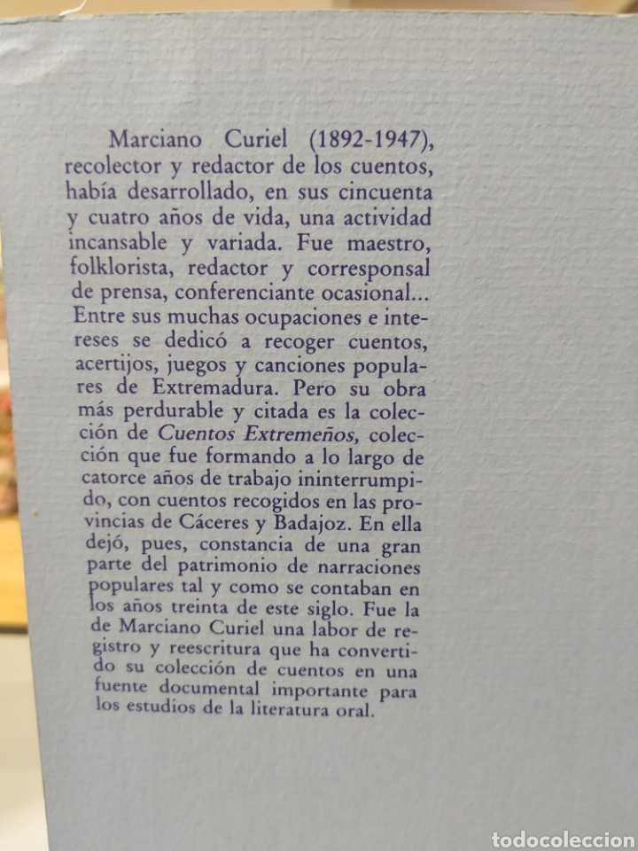 Libros de segunda mano: Cuentos extreme&ntilde;os. Marciano Curiel Merchan. Serie rescate 2 - Foto 8