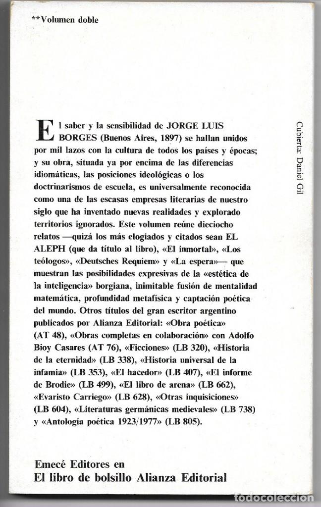 Libros de segunda mano: Jorge Luis Borges . El Aleph - Foto 2