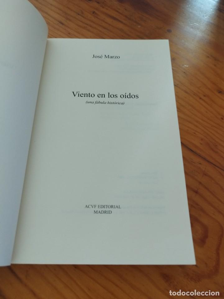 Libros de segunda mano: Viento en los o&iacute;dos. Jos&eacute; Marzo. ACVF Editorial. - Foto 3