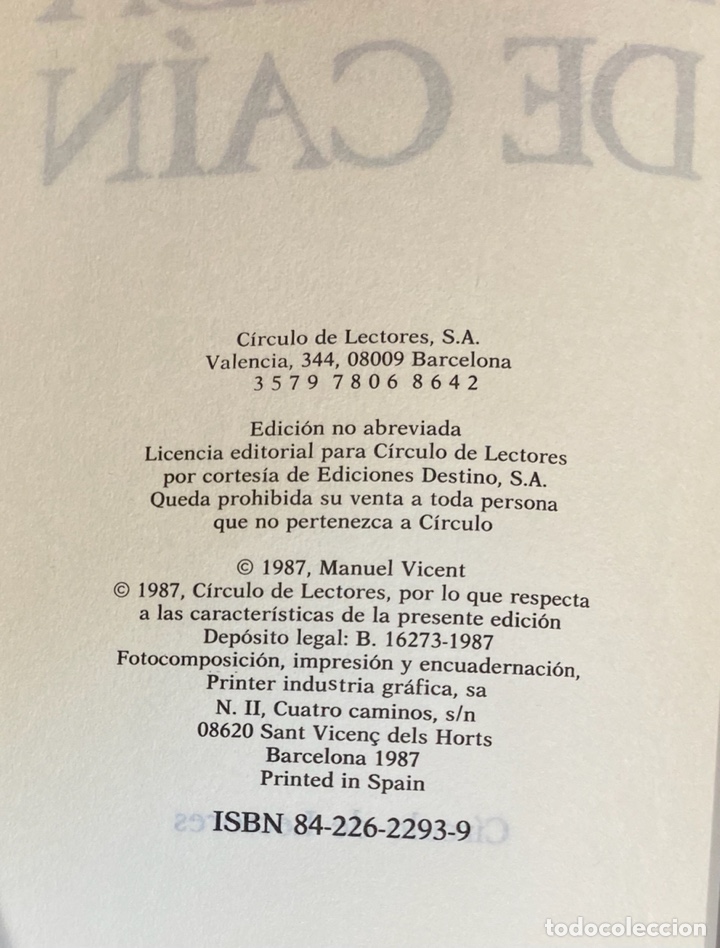 Libros de segunda mano: LA BALADA DE CA&Iacute;N - Manuel Vicent - Foto 3