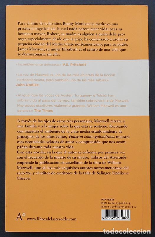 Libros de segunda mano: Vinieron como golondrinas - William Maxwell - Libros del Asteroide (2006) - Foto 2