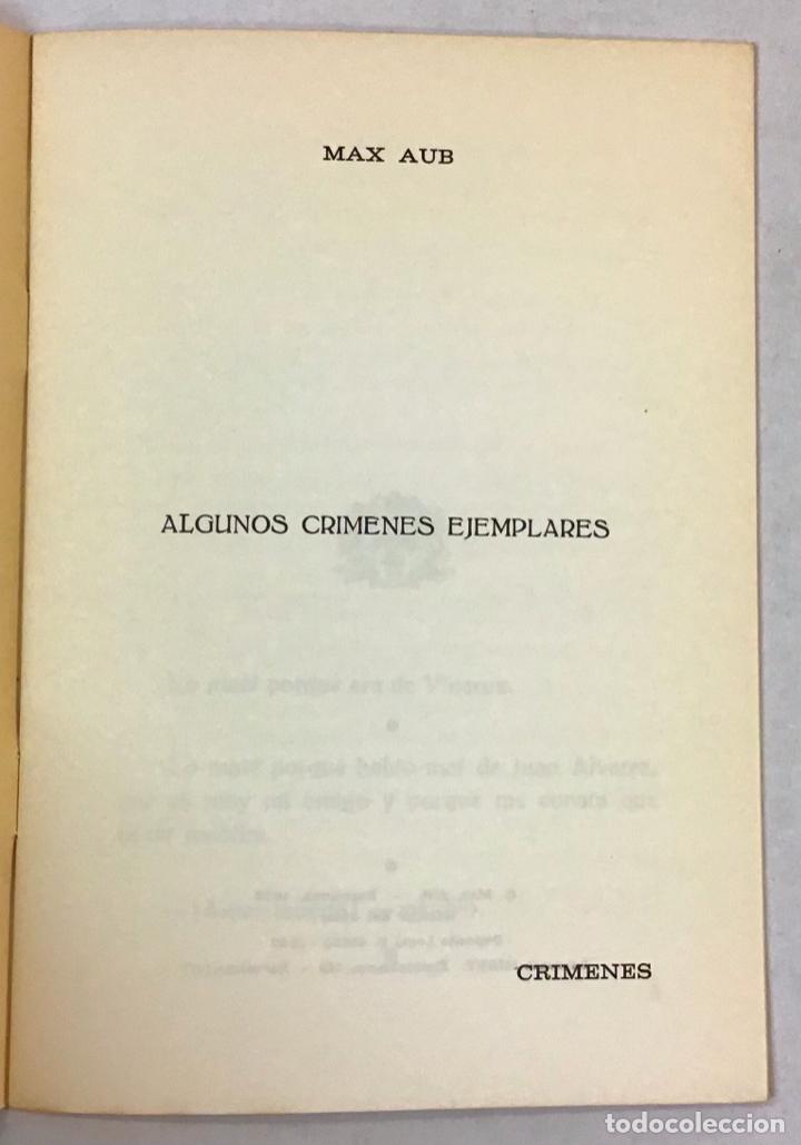 Libros de segunda mano: ALGUNOS CRIMENES EJEMPLARES. - AUB, Max. - Foto 2