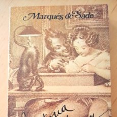 Libros de segunda mano: MARQUES DE SADE HISTORIA DE ALINE Y VALCOUR. Lote 352823984