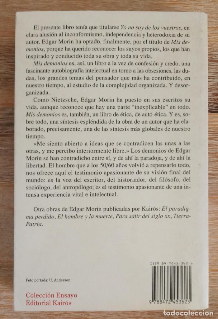 Libros de segunda mano: MIS DEMONIOS - EDGAR MORIN - Foto 2