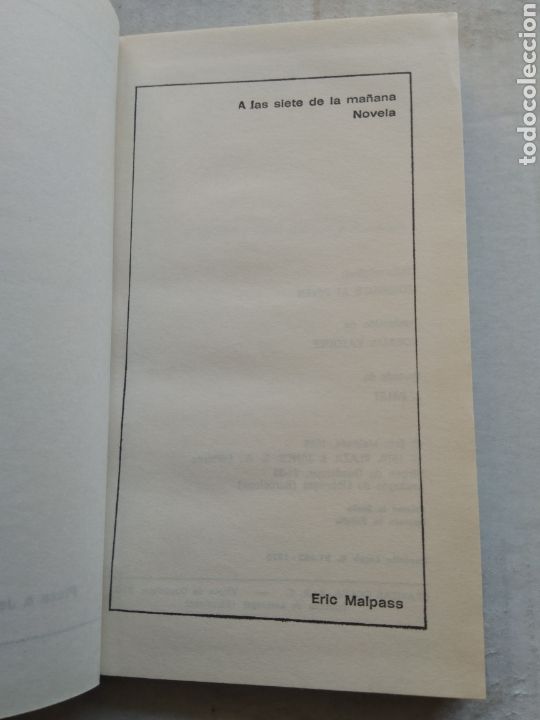 Libros de segunda mano: A LAS SIETE DE LA MA&Ntilde;ANA/ERIC MALPASS - Foto 2