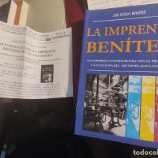 Libros de segunda mano: LIBRO TENERIFE - LA IMPRENTA BENITEZ - LUIS COLA BENITEZ. Lote 355327845