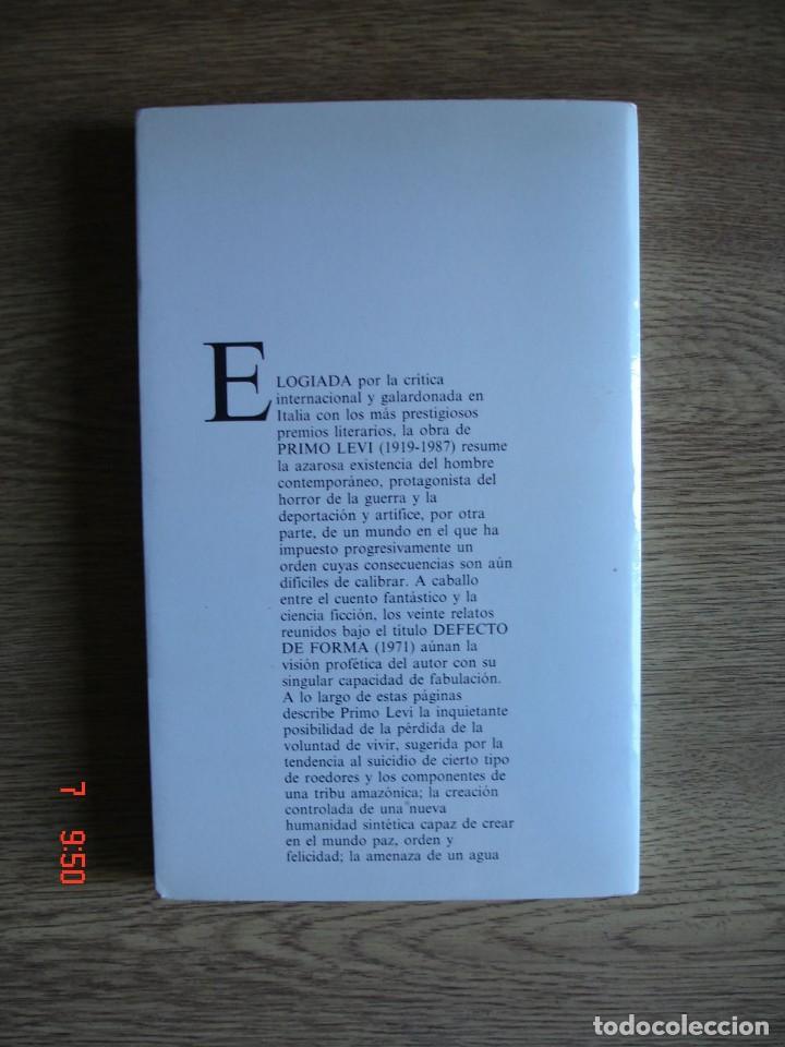 Libros de segunda mano: DEFECTO DE FORMA - PRIMO LEVI - ALIANZA EDITORIAL, 1989 - Foto 2