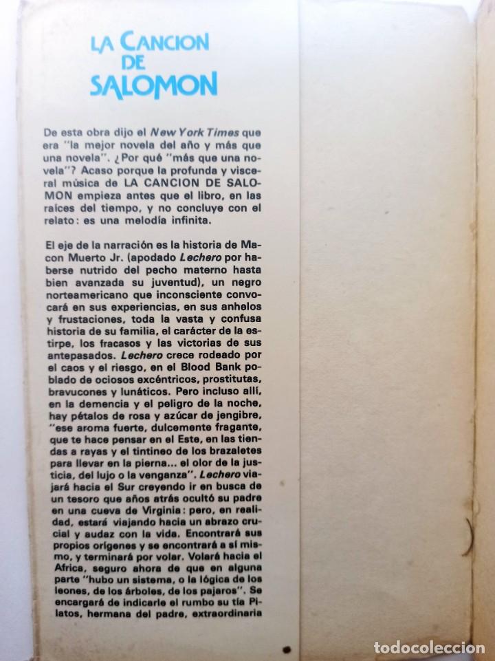 Libros de segunda mano: LA CANCION DE SALOMON - TONI MORRISON - Foto 3