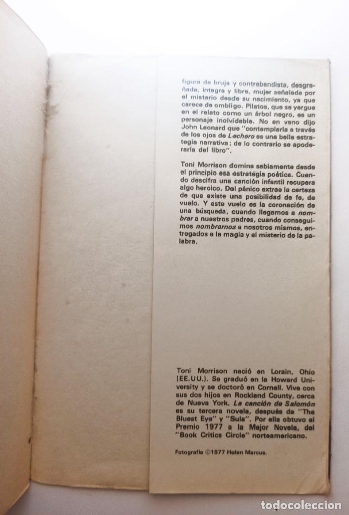 Libros de segunda mano: LA CANCION DE SALOMON - TONI MORRISON - Foto 4
