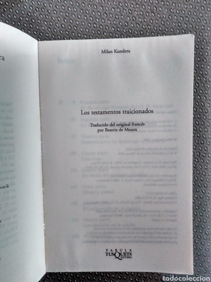 Libros de segunda mano: Los testamentos traicionados / Milan Kundera - Foto 3