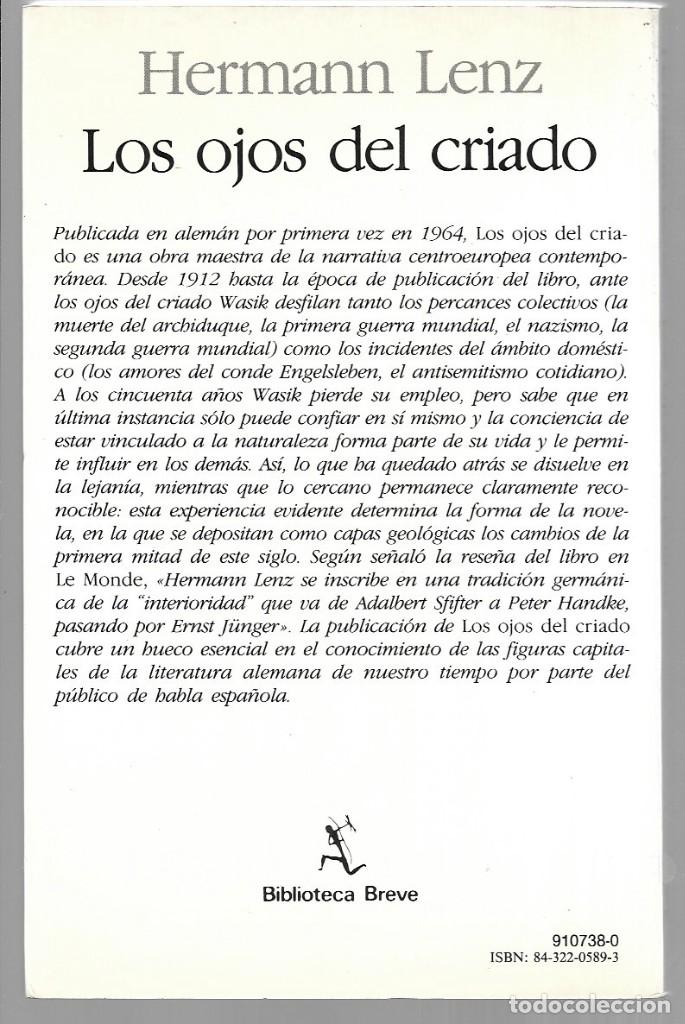 Libros de segunda mano: Hermann Lenz . Los ojos del criado - Foto 2
