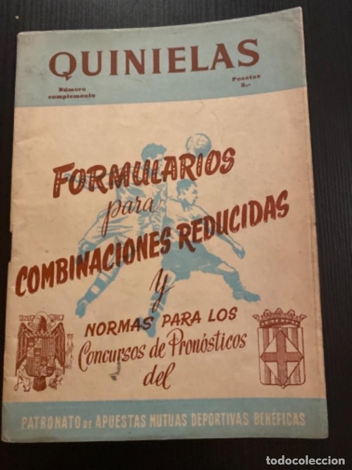 Libros de segunda mano: Libro quinielas formul&aacute;rio combinaciones reducido normas concurso pron&oacute;stico apuesta deportiva